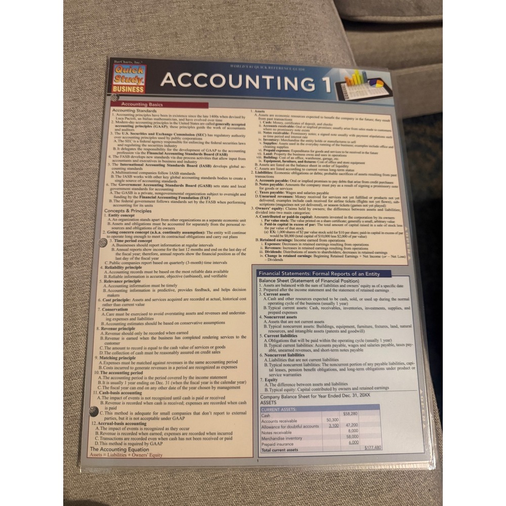 BarCharts Quick Study Business Accounting‎ 1 Reference Guide Michael P Griffin